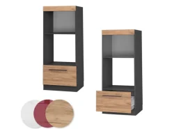 Vicco Mikrowellenschrank Fame-Line Goldkraft Eiche/Anthrazit 60 cm Offen