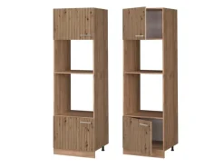 Vicco Mikrowellenschrank R-Line Küchenregal für die Mikrowelle Artisan-Eiche/Goldkraft Eiche 60 cm