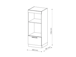 Vicco Mikrowellenschrank Fame-Line Küchenregal für die Mikrowelle Weiß Hochglanz/Weiß 60 cm Offen