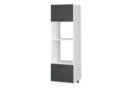 Vicco Mikrowellenschrank R-Line Küchenregal für die Mikrowelle Anthrazit Landhaus/Weiß 60 cm