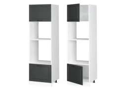 Vicco Mikrowellenschrank R-Line Küchenregal für die Mikrowelle Anthrazit Landhaus/Weiß 60 cm
