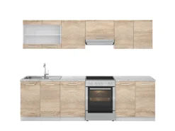 Vicco Raul Küchenzeile Sonoma 270 cm AP MarmorRaul ohne E-Geräte