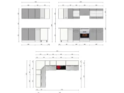 Vicco Rick Eckküche Weiß/Weiß Hochglanz 267 x 167 cm AP MarmorRick ohne E-Geräte