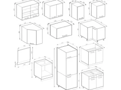 Vicco R-Line Eckküche Anthrazit Hochglanz/Weiß 227 x 287 cm AP Marmor ohne E-Geräte