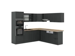 Vicco R-Line Eckküche Anthrazit Landhaus/Anthrazit 237 x 247 cm AP Eiche ohne E-Geräte