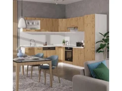 Vicco R-Line Eckküche Artisan Eiche/Weiß 227 x 287 cm ohne Arbeitsplatte ohne E-Geräte