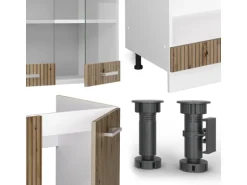 Vicco R-Line Eckküche Artisan Eiche/Weiß 227 x 287 cm ohne Arbeitsplatte ohne E-Geräte