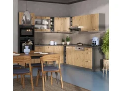 Vicco R-Line Eckküche Artisan Eiche/Anthrazit 237 x 247 cm ohne Arbeitsplatte ohne E-Geräte