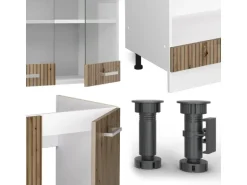 Vicco R-Line Eckküche Artisan Eiche/Weiß 227 x 287 cm AP Anthrazit ohne E-Geräte