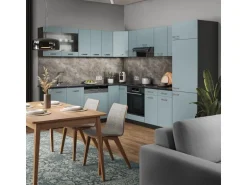 Vicco R-Line Eckküche Blau-Grau/Anthrazit 227 x 287 cm AP Anthrazit ohne E-Geräte