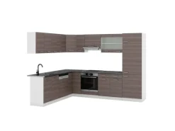 Vicco R-Line Eckküche Edelgrau/Weiß 227 x 287 cm AP Anthrazit ohne E-Geräte