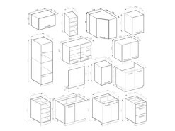 Vicco R-Line Eckküche Goldkraft Eiche/Anthrazit 237 x 60 cm ohne Arbeitsplatte ohne E-Geräte