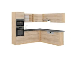 Vicco R-Line Eckküche Sonoma/Goldkraft Eiche 237 x 247 cm AP Anthrazit ohne E-Geräte