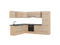 Vicco R-Line Eckküche Sonoma/Goldkraft Eiche 227 x 287 cm AP Anthrazit ohne E-Geräte