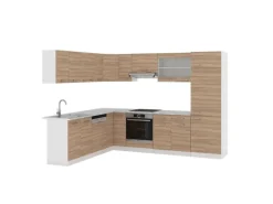 Vicco R-Line Eckküche Sonoma 227 x 287 cm AP Marmor ohne E-Geräte