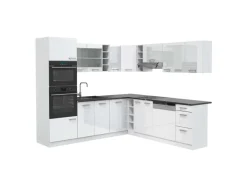 Vicco R-Line Eckküche Weiß Hochglanz/Weiß 237 x 247 cm AP Anthrazit ohne E-Geräte