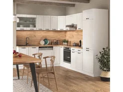 Vicco R-Line Eckküche Weiß Landhaus/Weiß 227 x 287 cm AP Anthrazit ohne E-Geräte