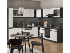 Vicco R-Line Eckküche Weiß/Anthrazit 257 x 277 cm J-ShapeAP Anthrazit ohne E-Geräte