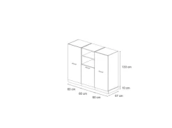Vicco R-Line Einbauküche Blau-Grau/Anthrazit 180 cm ohne Arbeitsplatte ohne E-Geräte