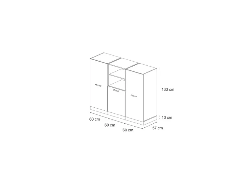 Vicco R-Line Einbauküche Blau-Grau/Anthrazit 180 cm ohne Arbeitsplatte ohne E-Geräte