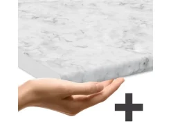 Vicco R-Line Einbauküche in L-Form Schwarz Beton/Weiß 227 x 287 cm AP Marmor ohne E-Geräte