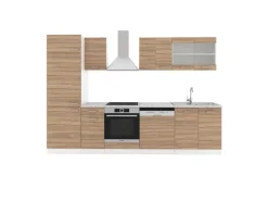 Vicco R-Line Küche Sonoma 300 cm AP Marmor ohne E-Geräte