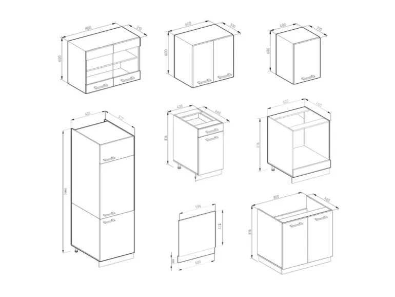 Vicco R-Line Küche Sonoma 300 cm AP Marmor ohne E-Geräte
