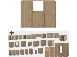 Vicco R-Line Küchenblock Artisan-Eiche/Goldkraft Eiche 180 cm ohne Arbeitsplatte ohne E-Geräte