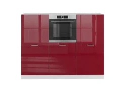 Vicco R-Line Küchenblock Bordeaux Hochglanz/Weiß 180 cm ohne Arbeitsplatte ohne E-Geräte