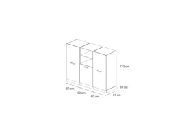 Vicco R-Line Küchenblock Goldkraft Eiche/Weiß 180 cm ohne Arbeitsplatte ohne E-Geräte