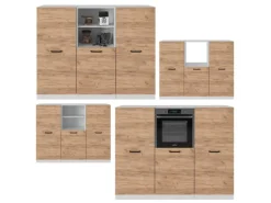 Vicco R-Line Küchenblock Goldkraft Eiche/Weiß 180 cm ohne Arbeitsplatte ohne E-Geräte