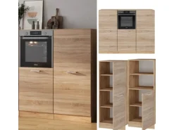 Vicco R-Line Küchenblock Sonoma/Goldkraft Eiche 180 cm ohne Arbeitsplatte ohne E-Geräte