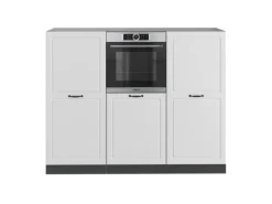 Vicco R-Line Küchenblock Weiß Landhaus/Anthrazit 180 cm ohne Arbeitsplatte ohne E-Geräte