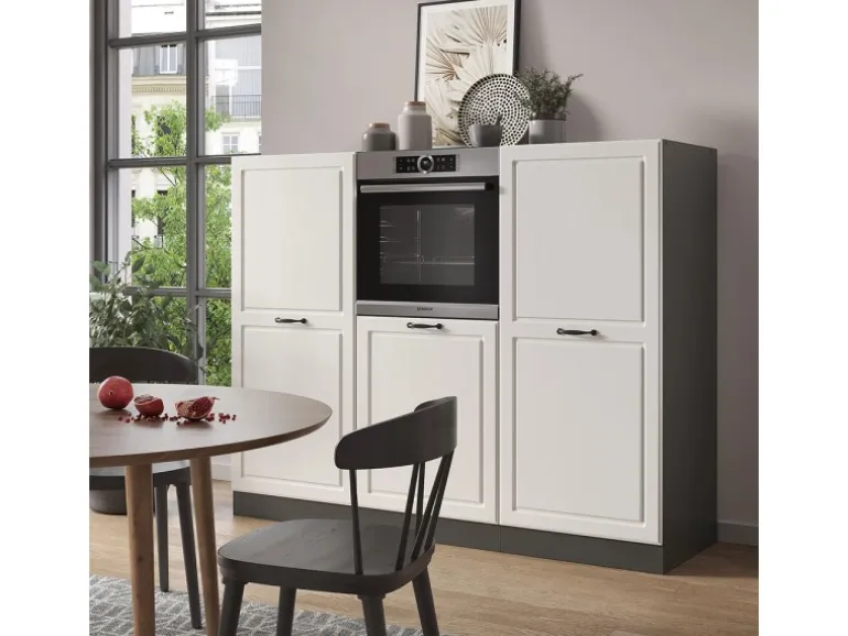 Vicco R-Line Küchenblock Weiß Landhaus/Anthrazit 180 cm ohne Arbeitsplatte ohne E-Geräte