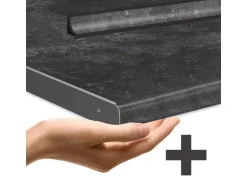 Vicco R-Line Küchenzeile Anthrazit Hochglanz/Weiß 240 cm AP Anthrazit ohne E-Geräte