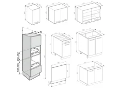 Vicco R-Line Küchenzeile Anthrazit Hochglanz/Weiß 300 cm mit HochschrankAP Eiche ohne E-Geräte