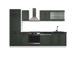 Vicco R-Line Küchenzeile Anthrazit Landhaus/Weiß 300 cm AP Anthrazit ohne E-Geräte