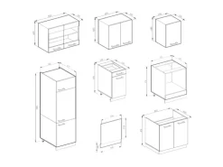 Vicco R-Line Küchenzeile Anthrazit Hochglanz/Weiß 300 cm AP Marmor ohne E-Geräte