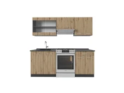 Vicco R-Line Küchenzeile Artisan Eiche/Anthrazit 200 cm ohne Arbeitsplatte ohne E-Geräte