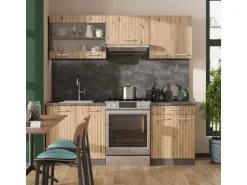 Vicco R-Line Küchenzeile Artisan Eiche/Anthrazit 200 cm ohne Arbeitsplatte ohne E-Geräte