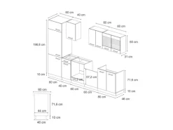 Vicco R-Line Küchenzeile Artisan Eiche/Weiß 300 cm AP Anthrazit ohne E-Geräte