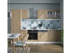 Vicco R-Line Küchenzeile Artisan Eiche/Weiß 300 cm AP Anthrazit ohne E-Geräte