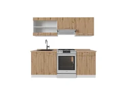 Vicco R-Line Küchenzeile Artisan Eiche/Weiß 200 cm AP Eiche ohne E-Geräte