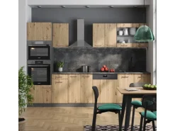 Vicco R-Line Küchenzeile Artisan Eiche/Anthrazit 300 cm mit HochschrankAP Eiche ohne E-Geräte