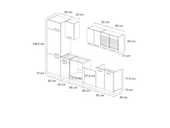 Vicco R-Line Küchenzeile Bordeaux Hochglanz/Anthrazit 300 cm AP Anthrazit ohne E-Geräte