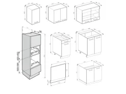 Vicco R-Line Küchenzeile Edelgrau/Weiß 300 cm mit HochschrankAP Marmor ohne E-Geräte