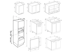 Vicco R-Line Küchenzeile Weiß Hochglanz/Anthrazit 300 cm mit HochschrankAP Marmor ohne E-Geräte