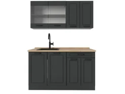 Vicco R-Line Singleküche Anthrazit Landhaus/Anthrazit 140 cm ohne Arbeitsplatte ohne E-Geräte