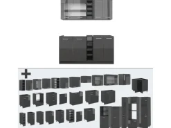 Vicco R-Line Singleküche Anthrazit Hochglanz/Anthrazit 160 cm ohne Arbeitsplatte ohne E-Geräte