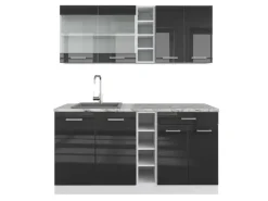 Vicco R-Line Singleküche Anthrazit Hochglanz/Weiß 160 cm ohne Arbeitsplatte ohne E-Geräte